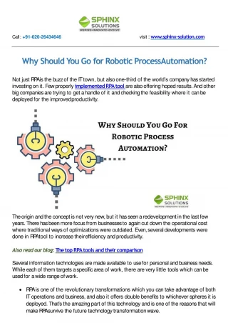 Why Should You Go for Robotic Process Automation - slide 1