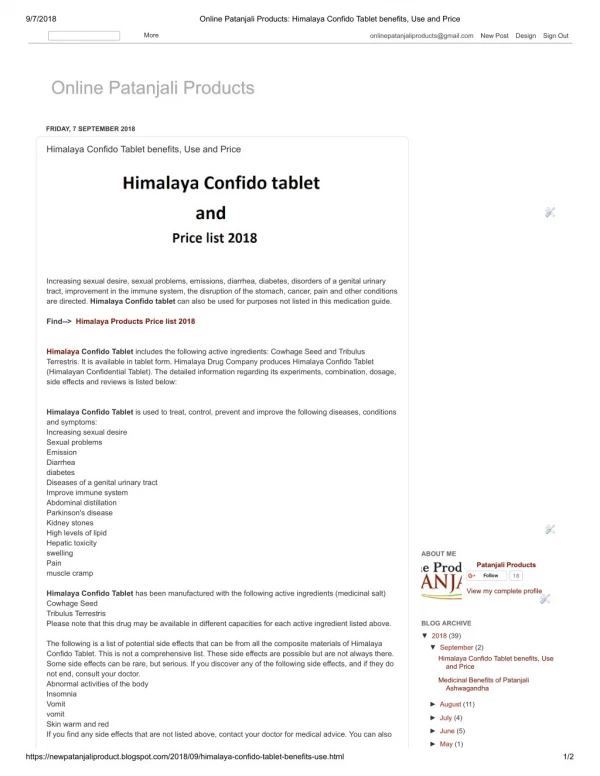 Himalaya Confido Tablet benefits, Use and Price