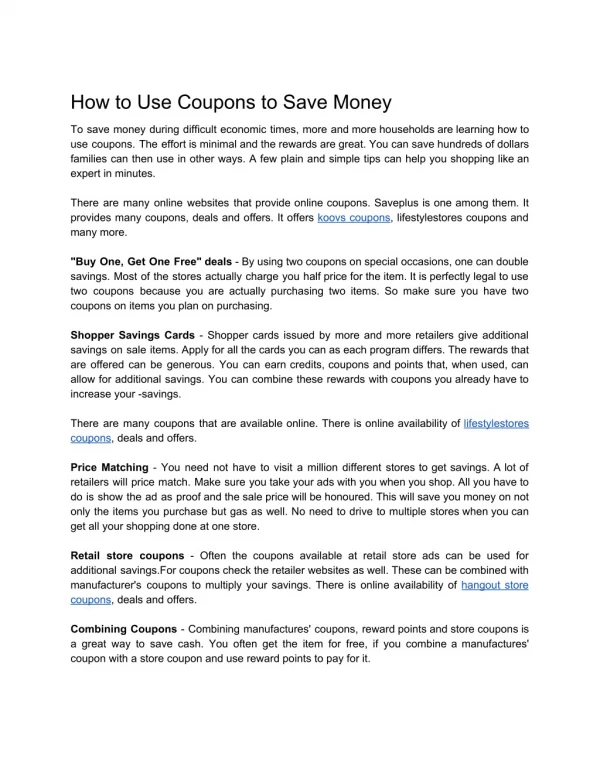 How to Use Coupons to Save Money