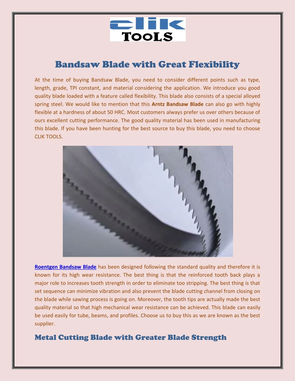 bandsaw blade with great flexibility