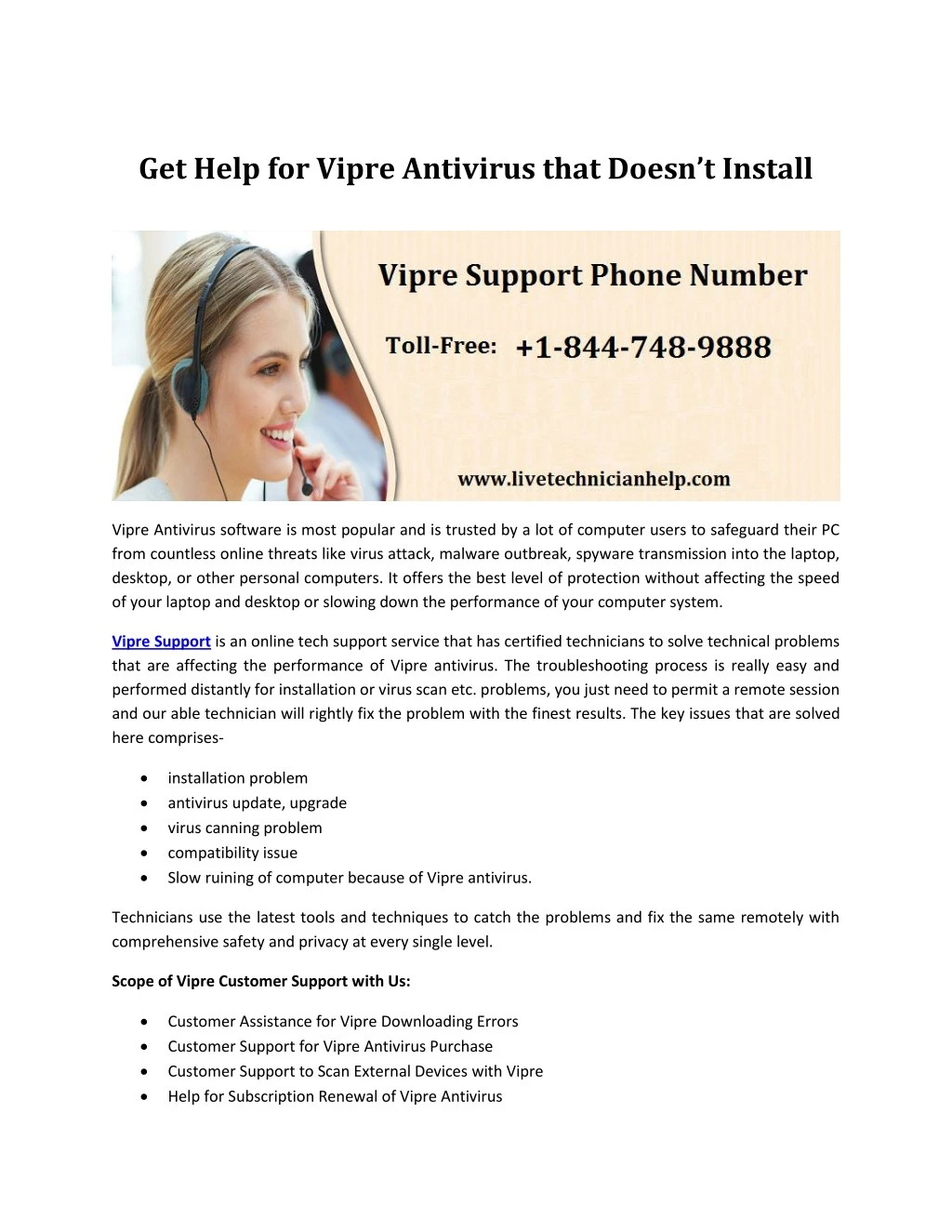 get help for vipre antivirus that doesn t install