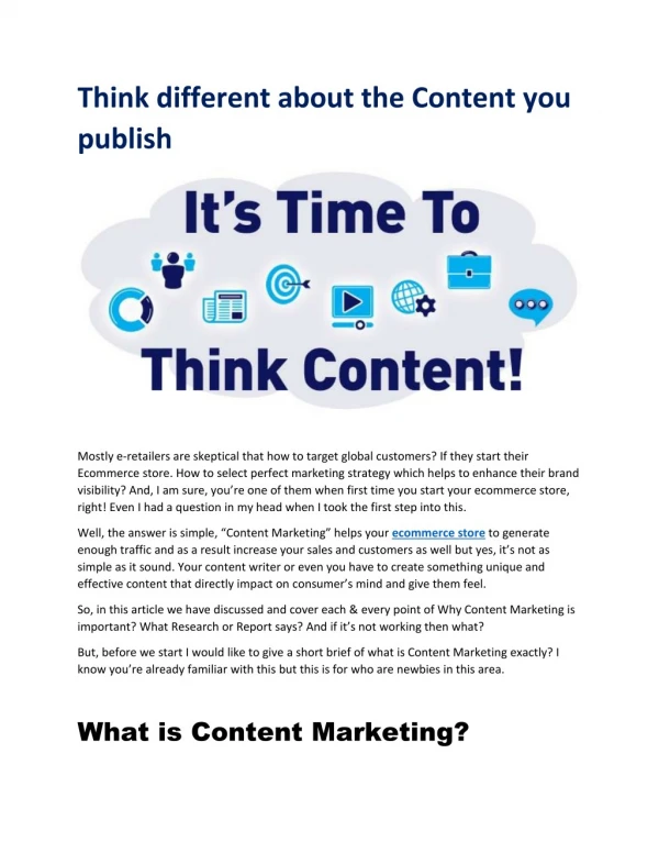 Think different about the Content you publish