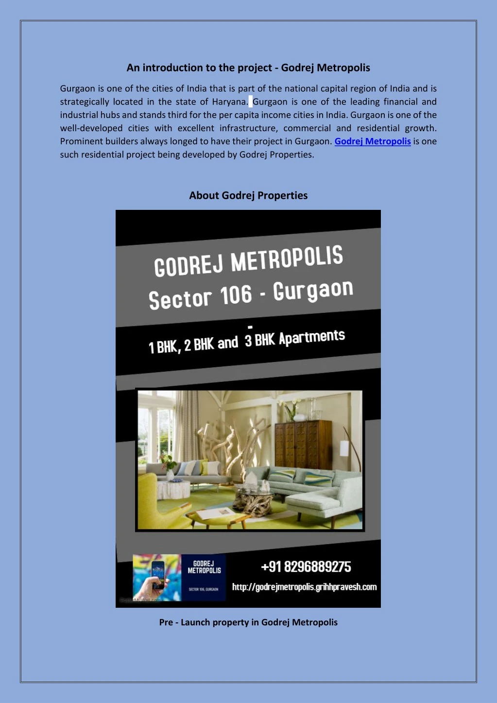 an introduction to the project godrej metropolis