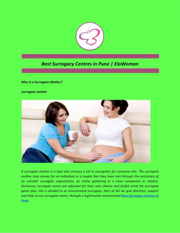 Best Surrogacy Centres in Pune | ElaWoman