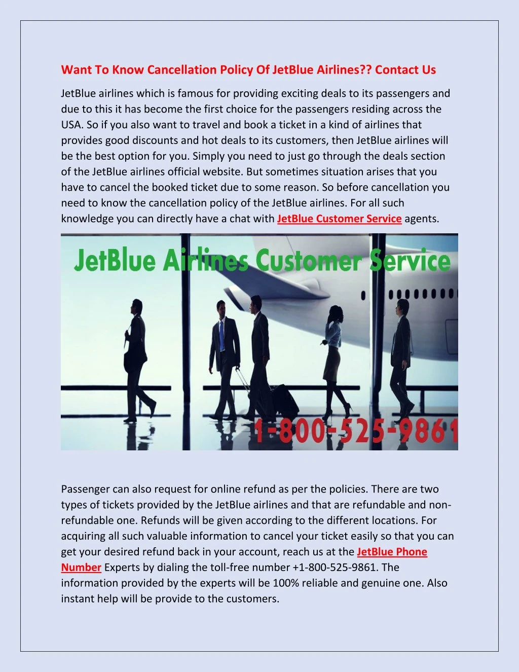 want to know cancellation policy of jetblue