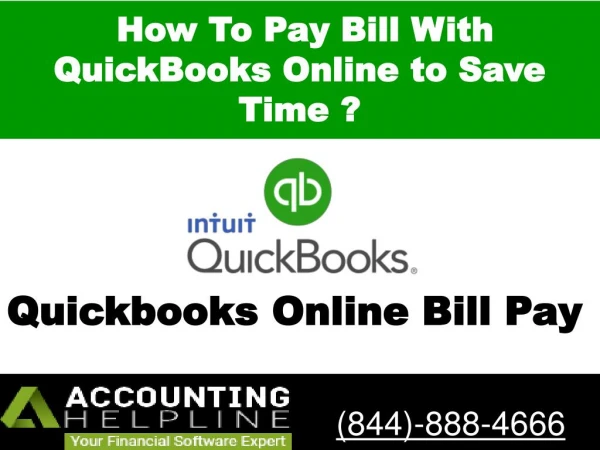 How To Pay Bill With QuickBooks Online to Save Time ?