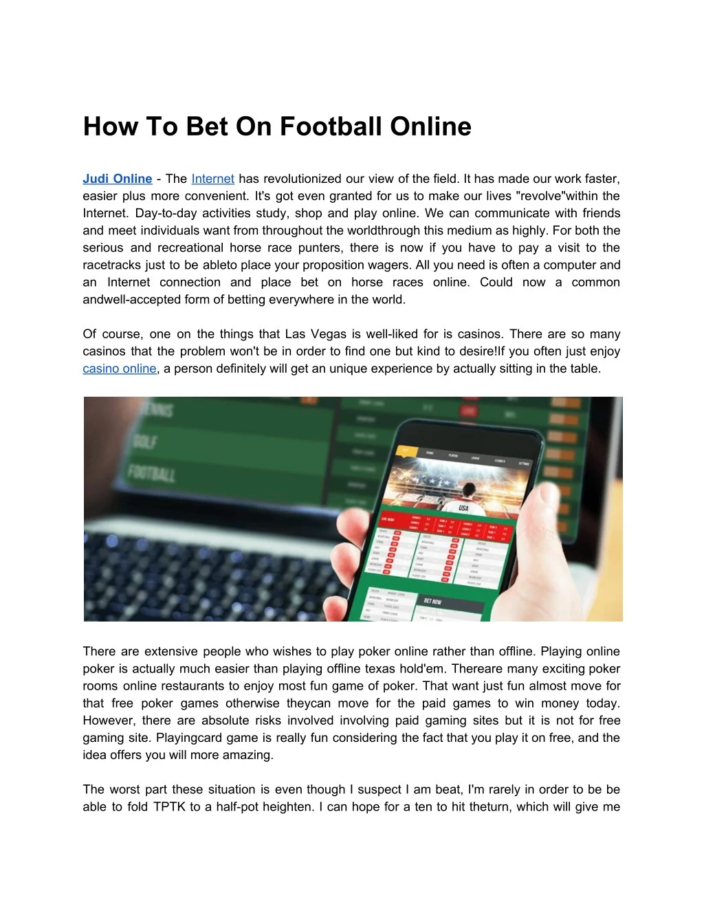 how to bet on football online