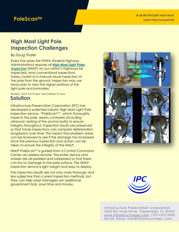 High Mast Light Pole Inspection Challenges