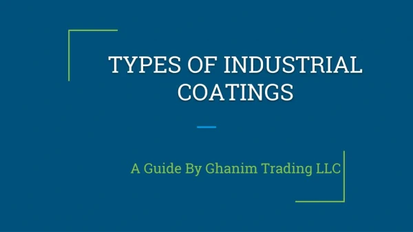 Coating Suppliers in UAE | Ghanim Trading