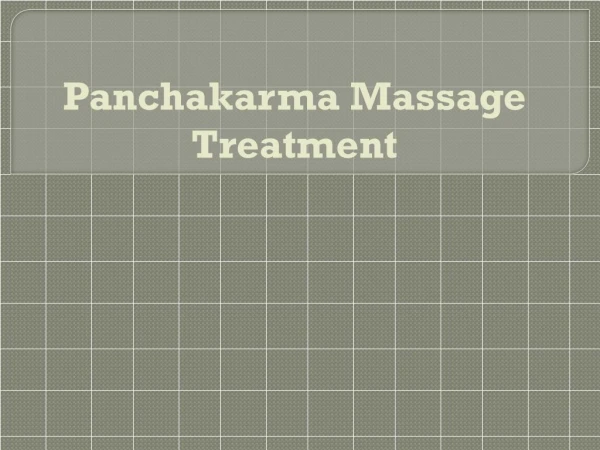 Panchakarma Massage Treatment