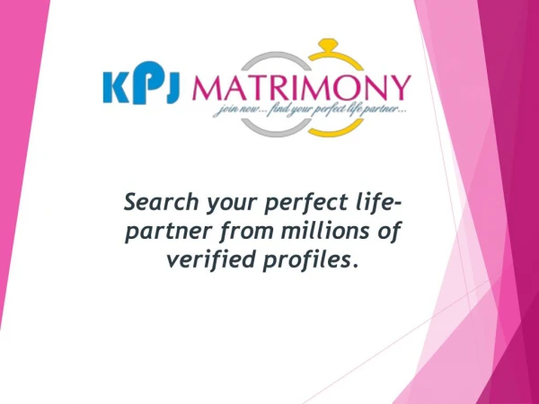 Best Matrimony In Tamilnadu - KPJ Matrimony