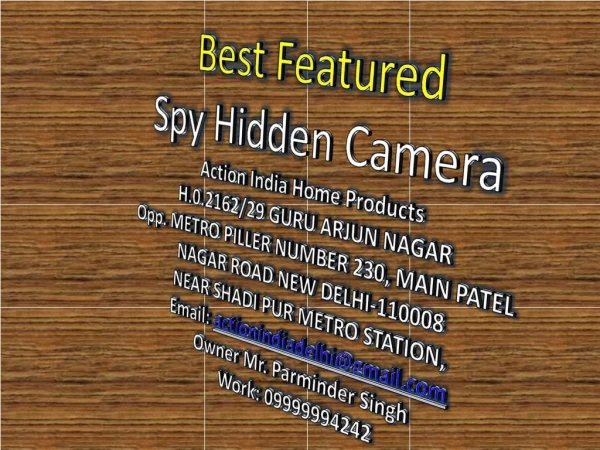 Online Spy Hidden Camera in Delhi India - Spy Store