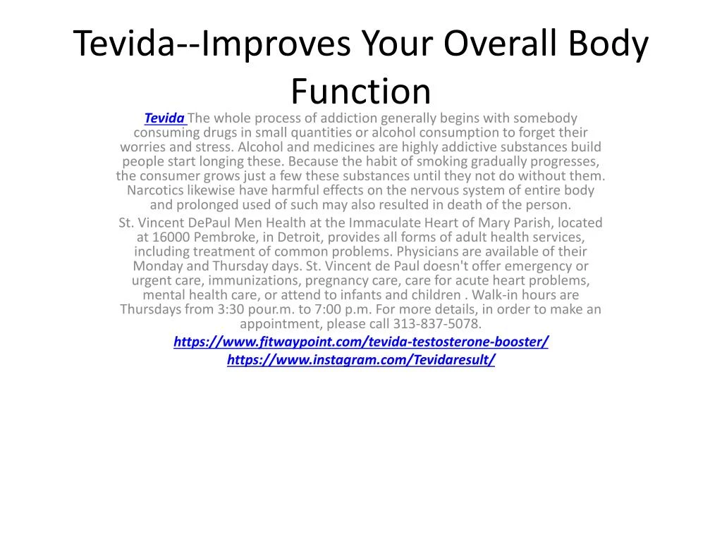 tevida improves your overall body function