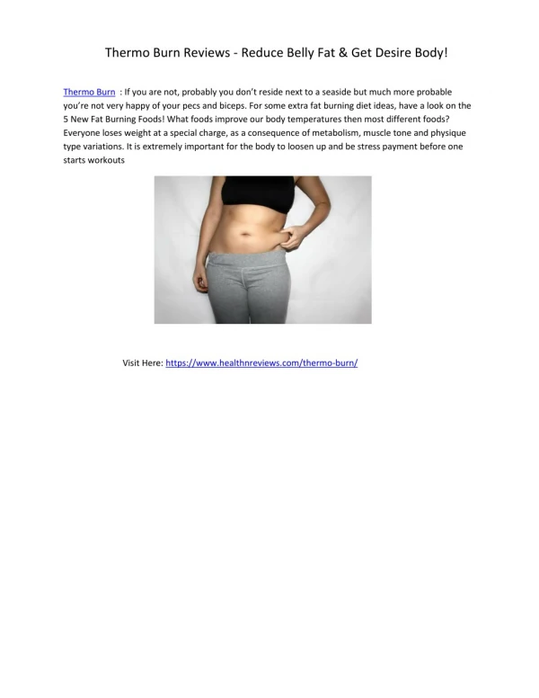 Thermo Burn - Increase Metabolism Rate To Burn Fat!