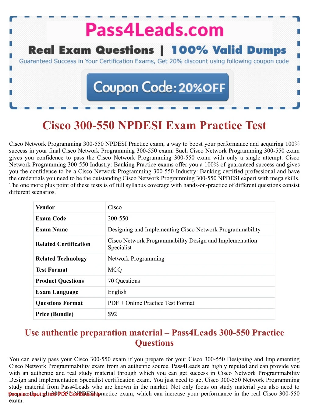 cisco 300 550 npdesi exam practice test