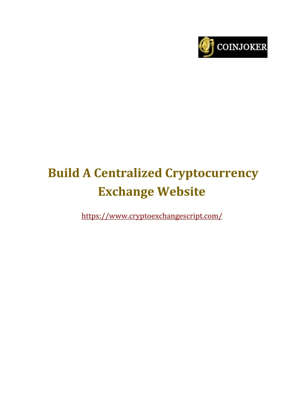 build a centralized cryptocurrency exchange