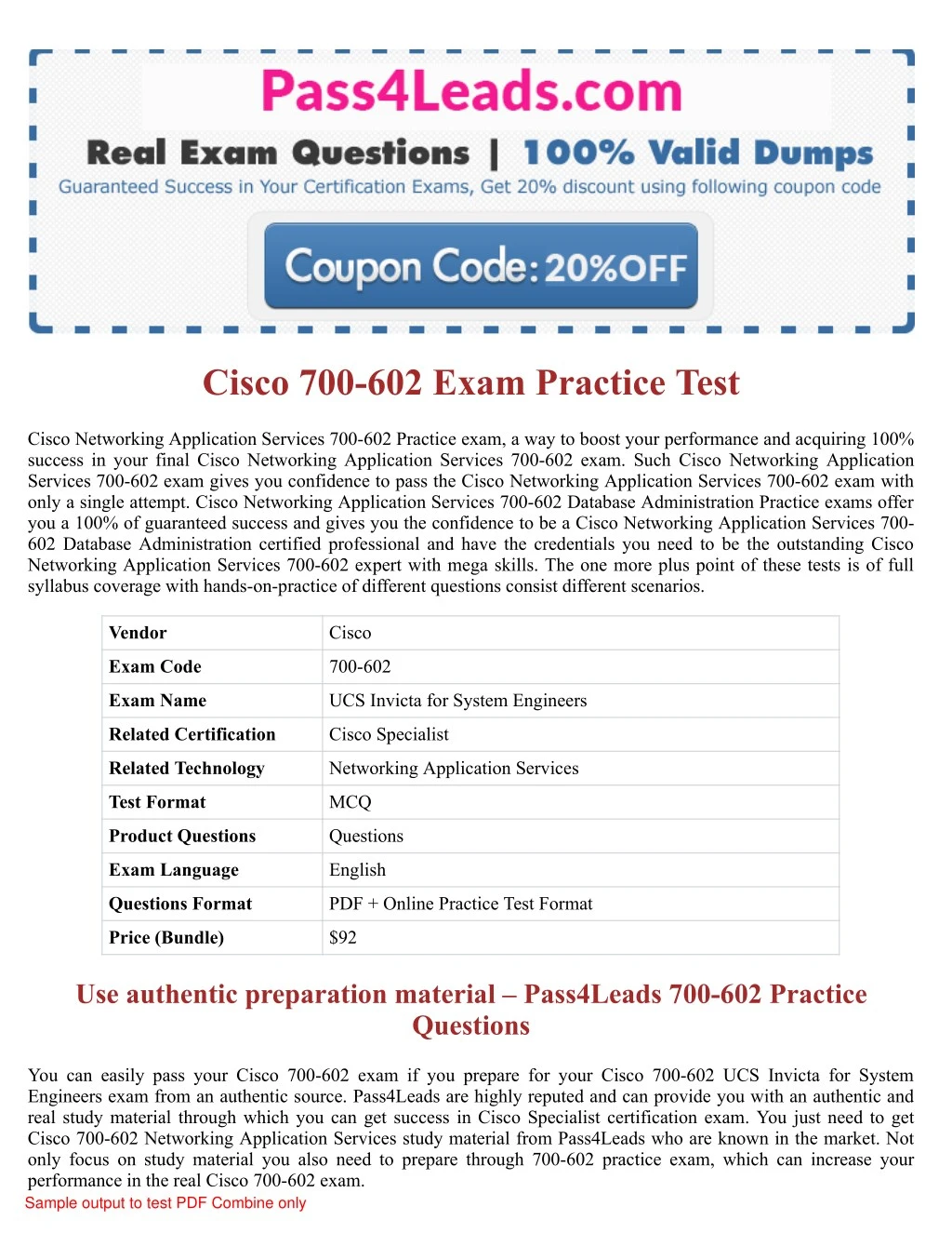 cisco 700 602 exam practice test