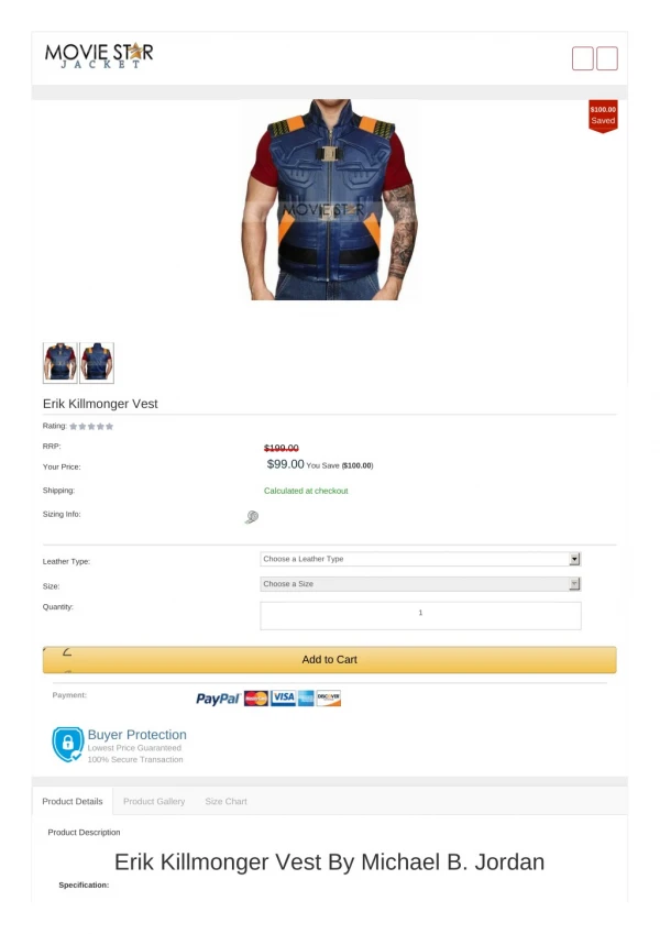 Black Panther Erik Killmonger Vest | Halloween jackets