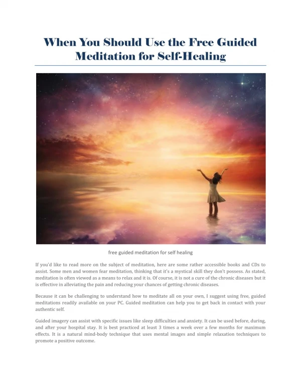 Free guided meditation for self healing