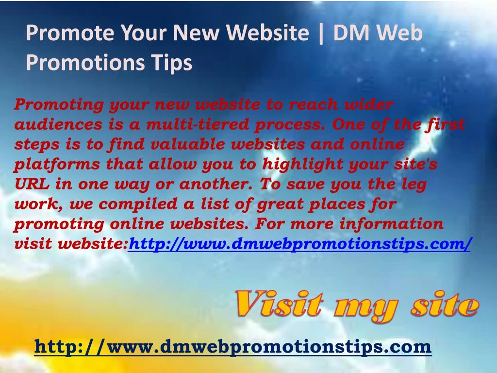 promoting your new website to reach wider