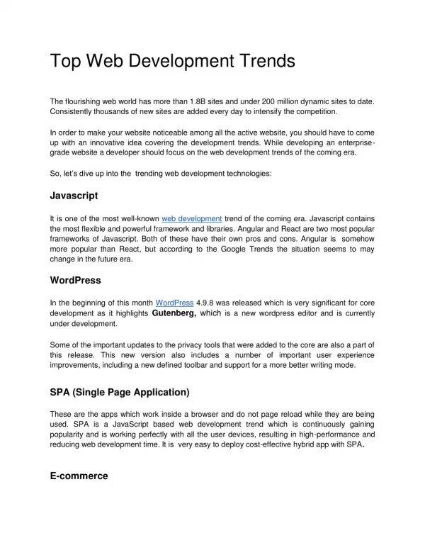 Top Web Development Trends