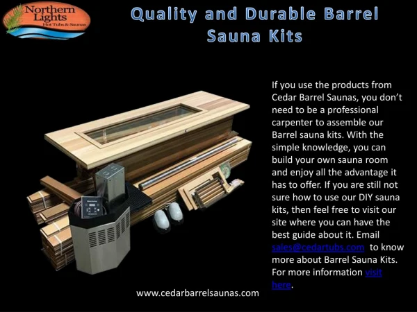 Quality and Durable Barrel Sauna Kits
