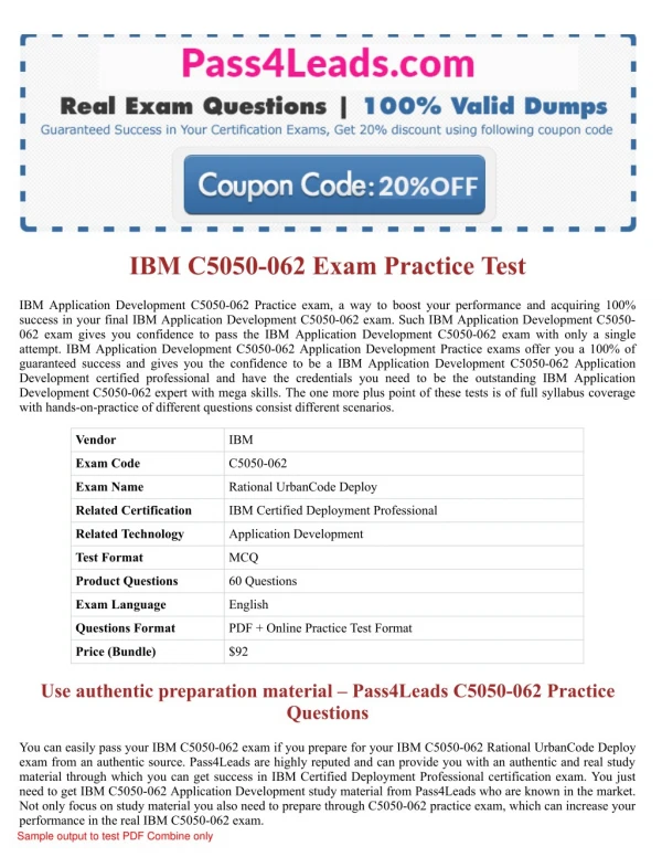 IBM C5050-062 Exam Dumps - C5050-062 PDF Questions