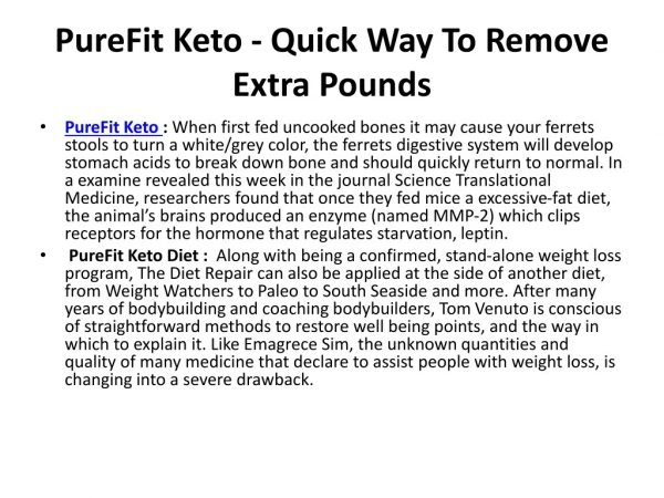 PureFit Keto - Increase Your Workout Stamina