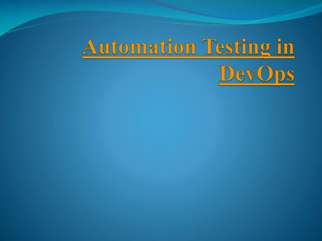 automation testing in devops