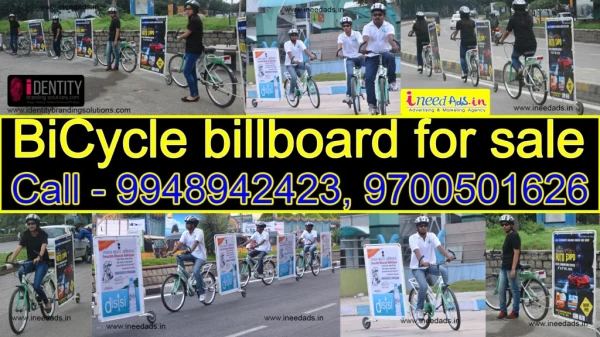 Bicycle billboard for sale, Cycle Ads in Hyderabad, Delhi, Bangalore, Ahmedabad Call â€“ 9948942423