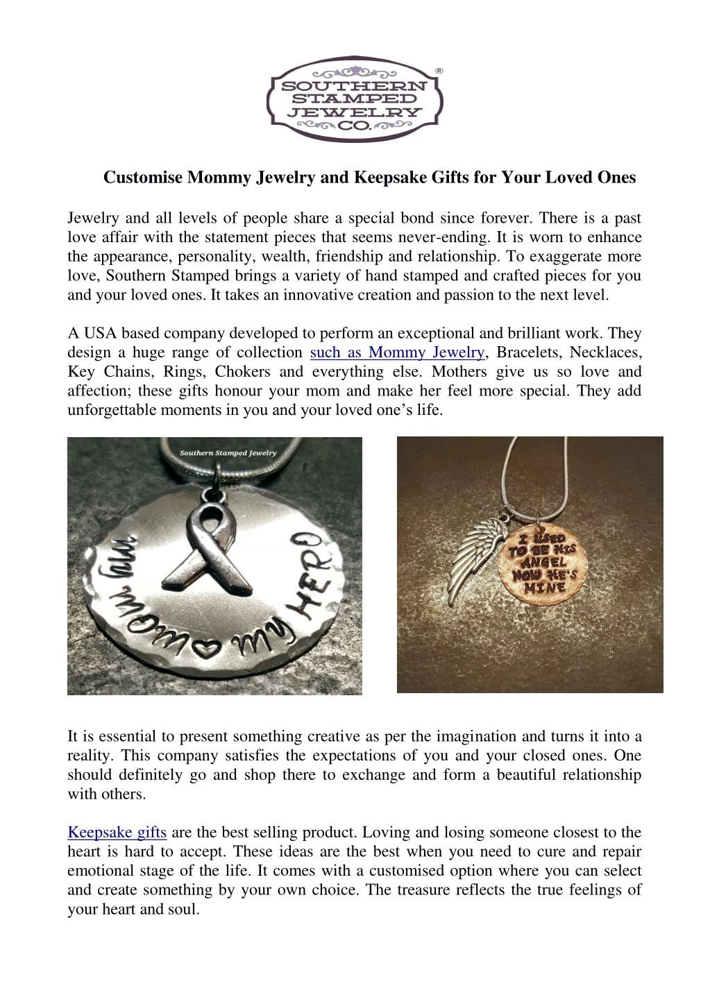 customise mommy jewelry and keepsake gifts