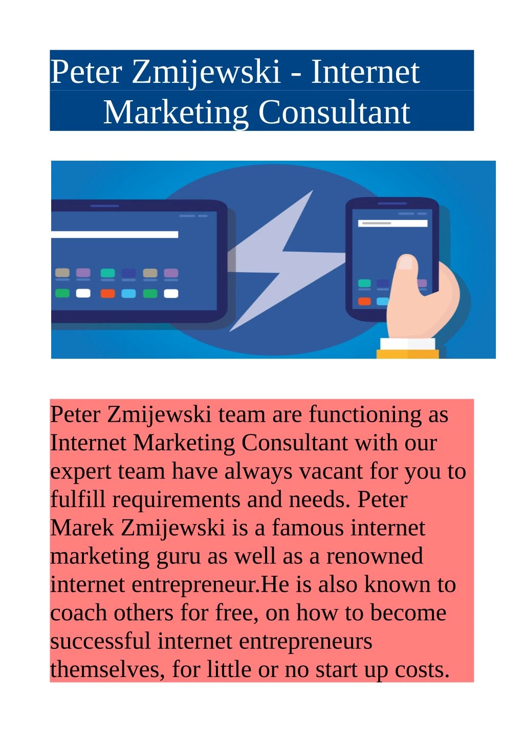 peter zmijewski internet marketing consultant