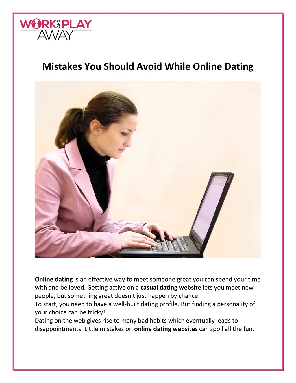 mistakes you should avoid while online dating