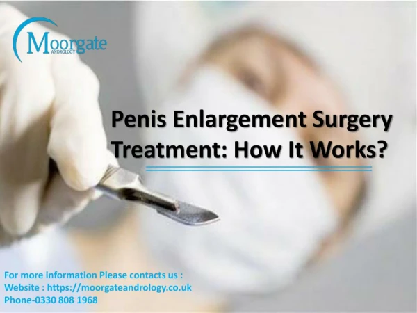 Penis Enlargement Surgery Treatment: How It Works?