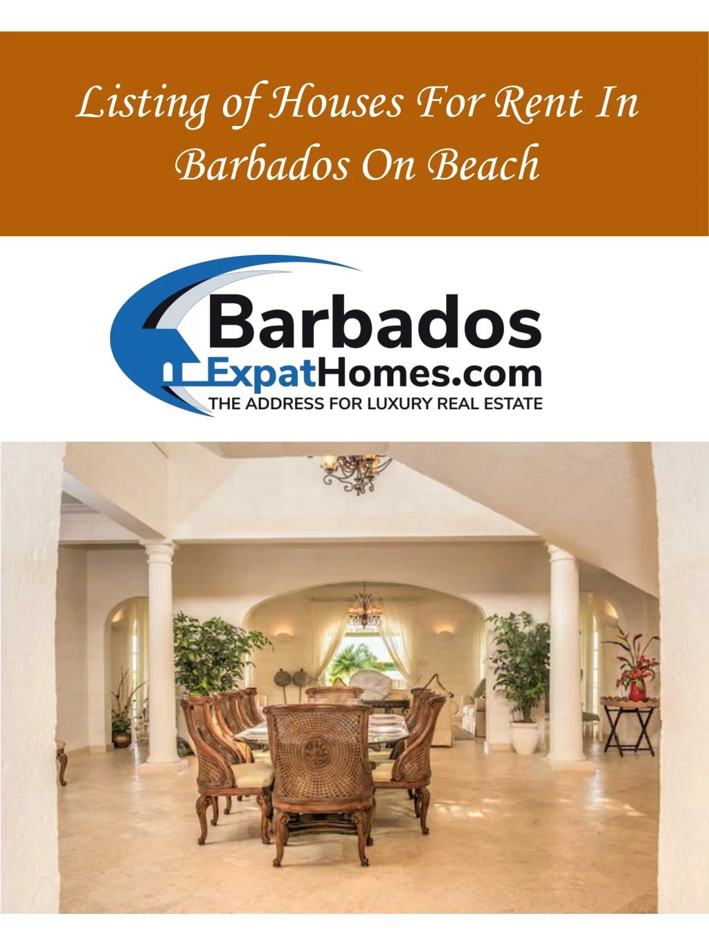 listing of houses for rent in barbados on beach