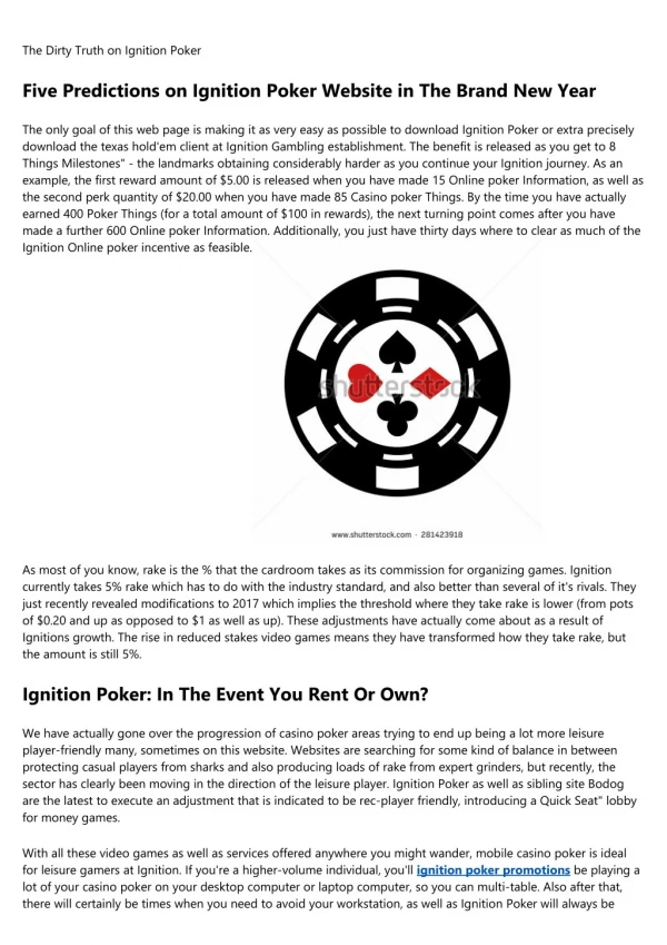 The Most Common Complaints About ignition poker, and Why They're Bunk