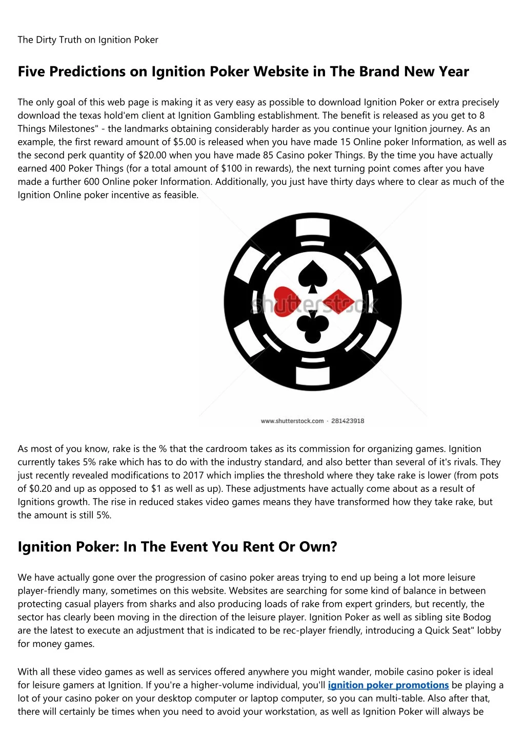 the dirty truth on ignition poker