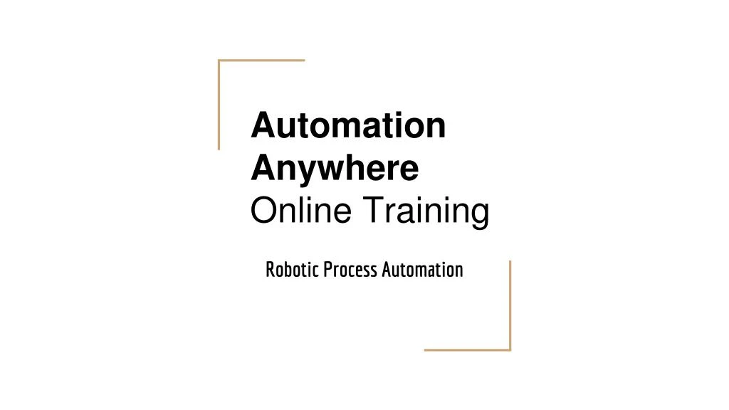 automation anywhere online training