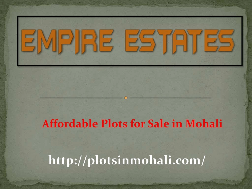 affordable plots for sale in mohali
