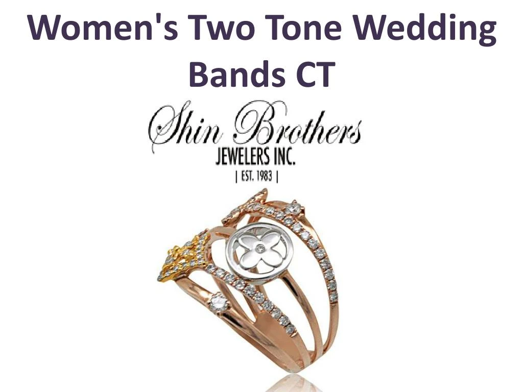 women s two tone wedding bands ct