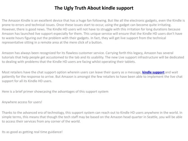 kindle support