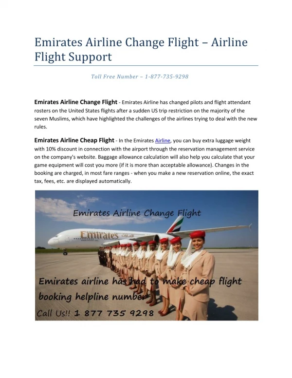 Emirates Airline Flight Support - Airline Flight Support