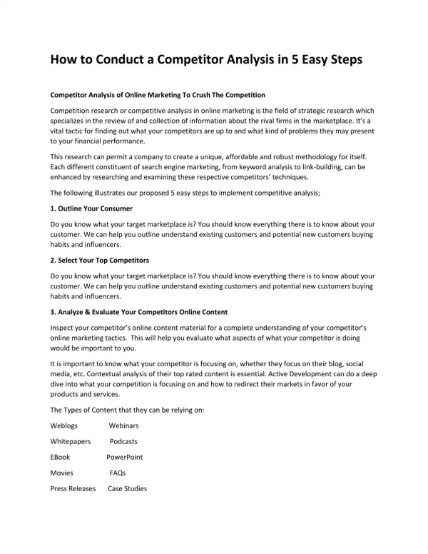 How to Conduct a Competitor Analysis in 5 Easy Steps