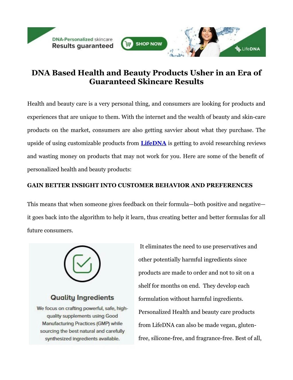 dna based health and beauty products usher