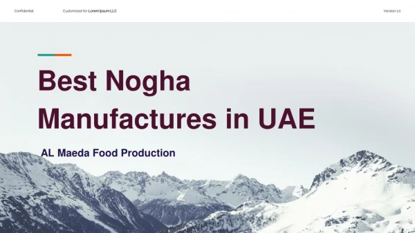Nogha Manufactures in UAE - Al Maeda Food Production
