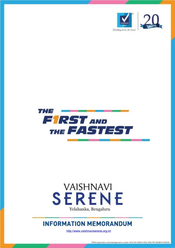 Vaishnavi Serene Project Brochure