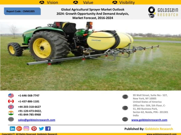 Global Agricultural Sprayer Market Outlook 2024: Growth Opportunity And Demand Analysis, Market Forecast, 2016-2024