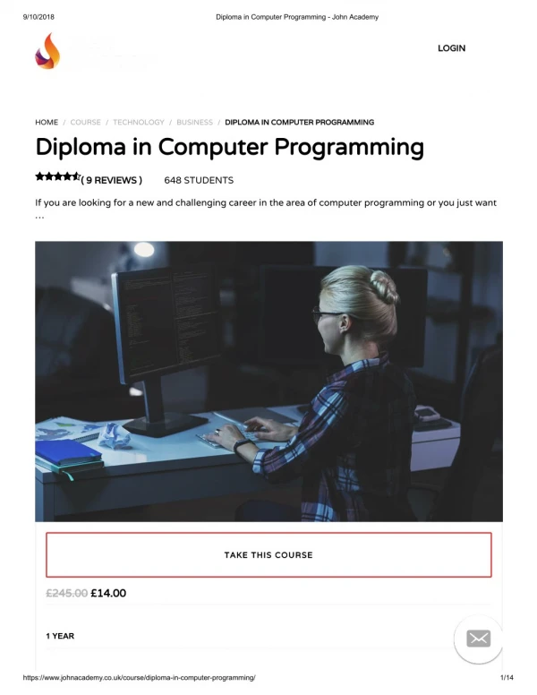 Diploma in Computer Programming - John Academy