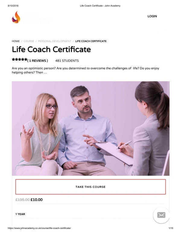 Life Coach Certificate - John Academy