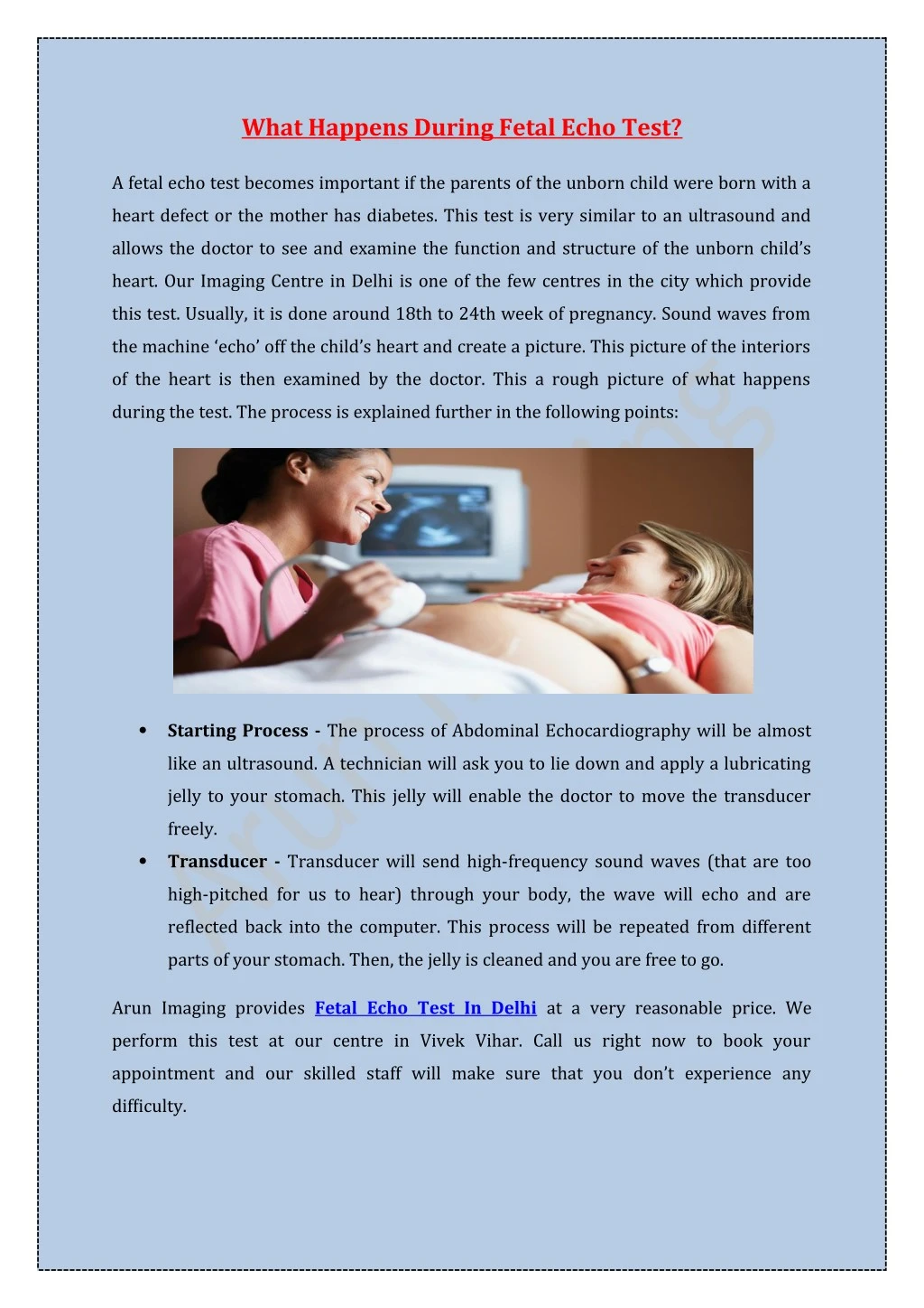 what happens during fetal echo test